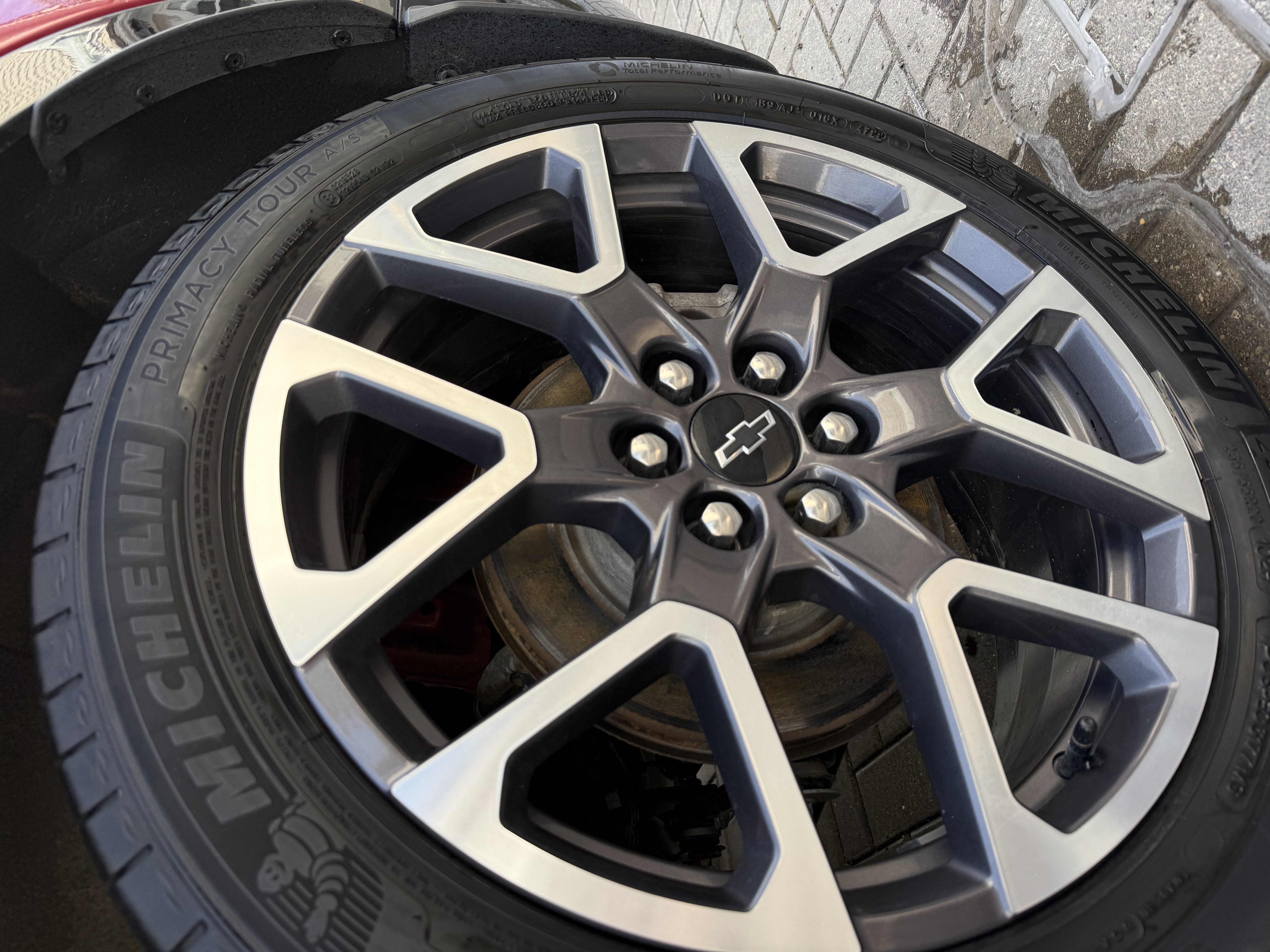 After — clean wheels and dressed tires